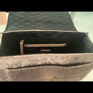 ALDO pink velvet flap crossbody bag